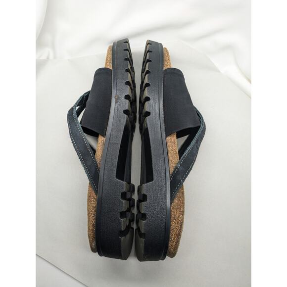 NAOT Orion Sandals Women 39/L8 Black Leather Platform Chunky Y2K Style Lagenlook - Picture 6 of 8